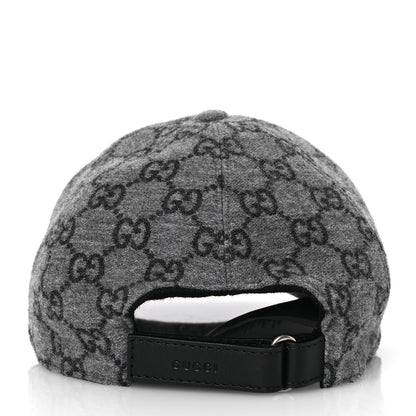 Gucci Covered Wool GG Monogram Baseball Hat XXL Grey Dark Grey Black 6 of 12
