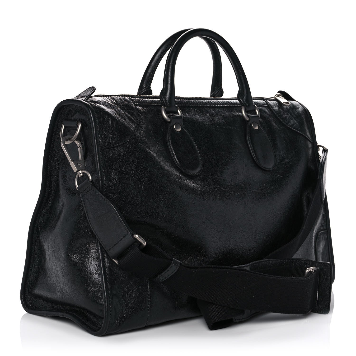 Gucci Fluffy Calfskin Morpheus Weekender Duffle Black 3 of 10