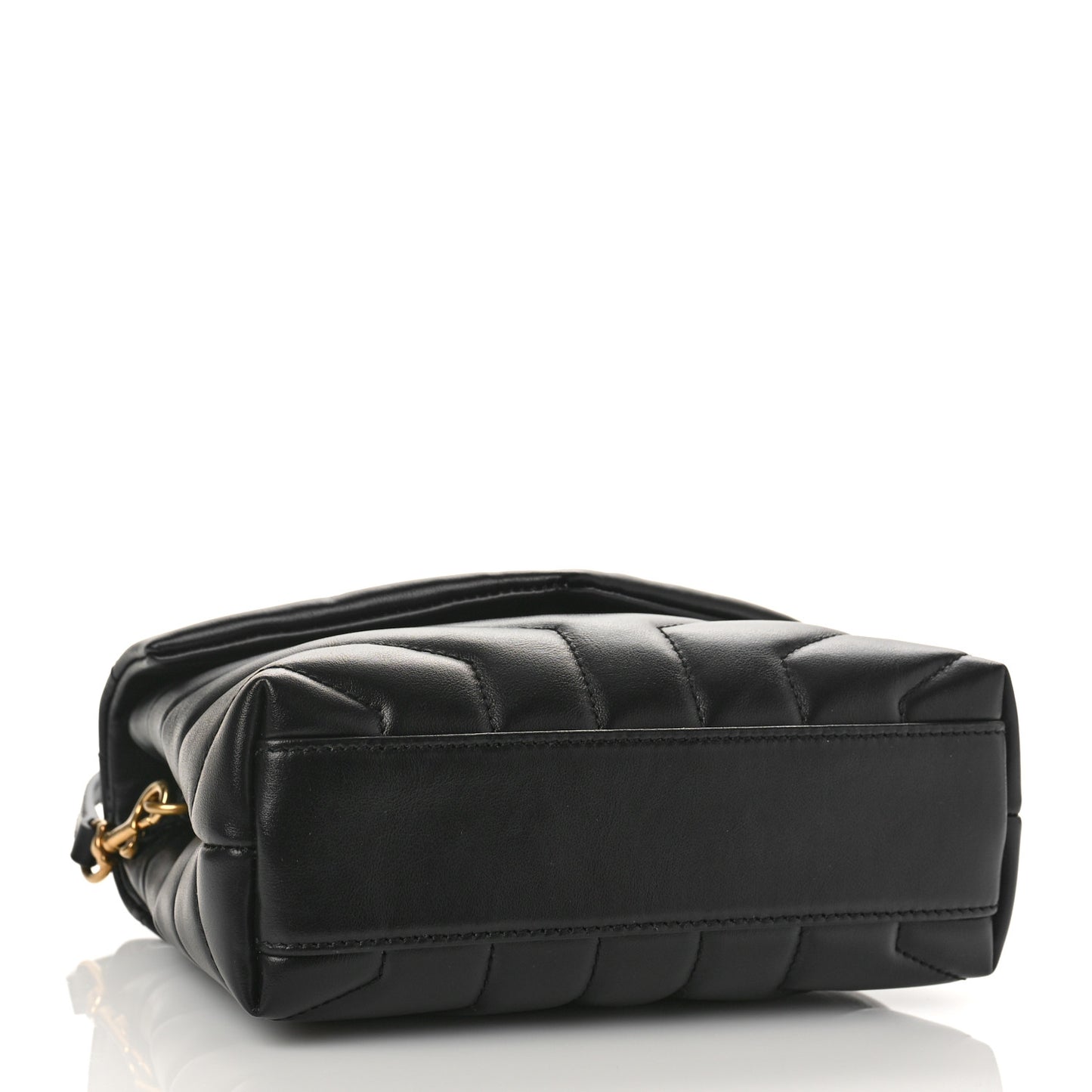Calfskin Y Quilted Monogram Toy Loulou Crossbody Bag Black