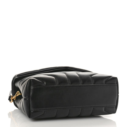 Saint Laurent Calfskin Y Quilted Monogram Toy Loulou Crossbody Bag Black 4 of 8