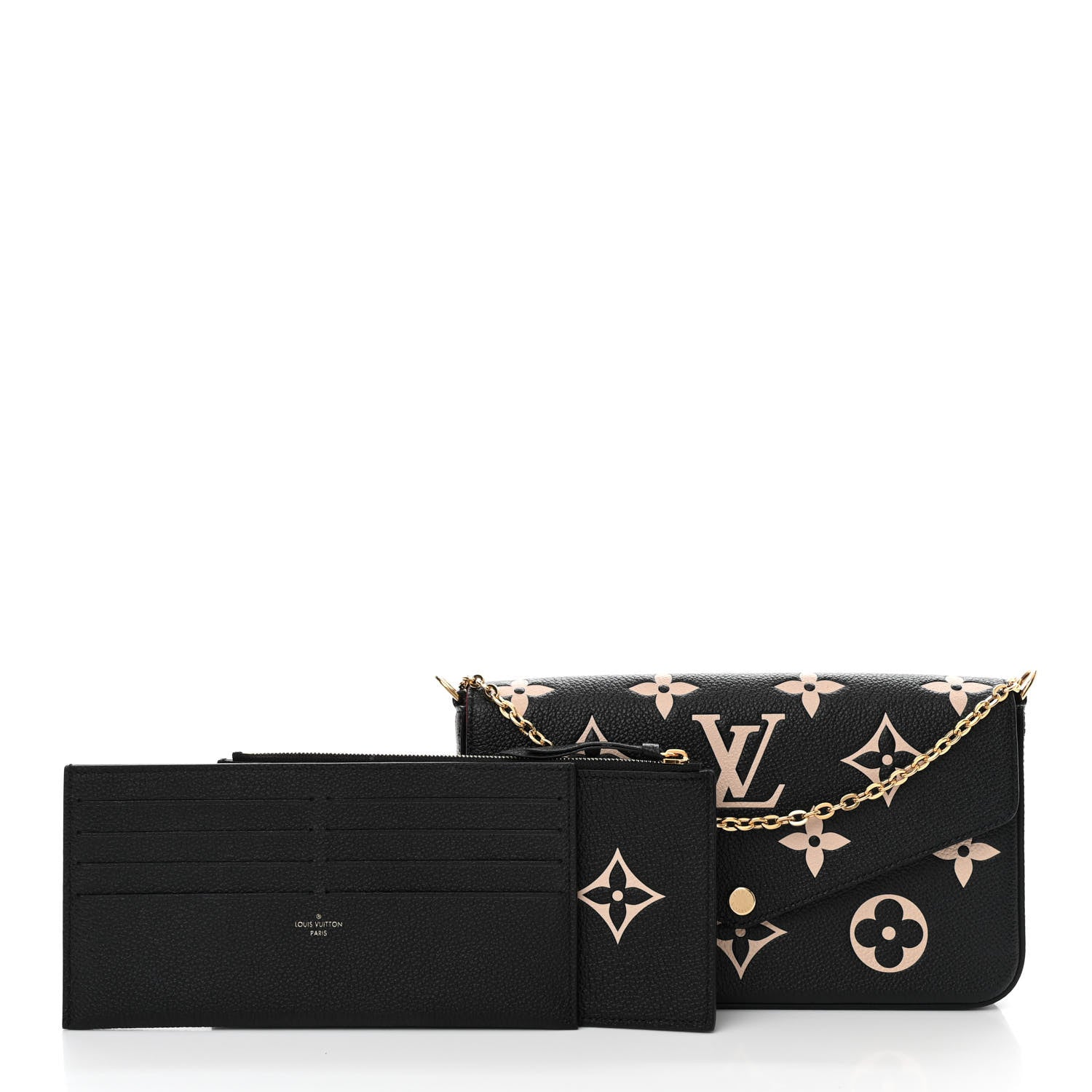 Louis Vuitton Empreinte Monogram Giant Felicie Pochette Black Beige 3 of 11