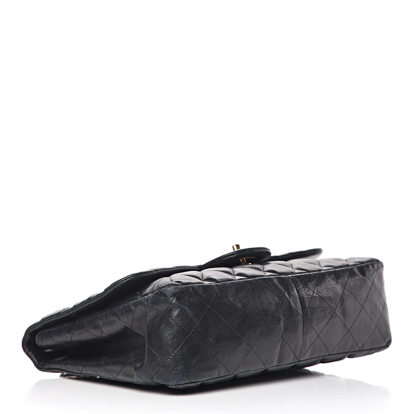 Lambskin Quilted Jumbo Single Flap Black