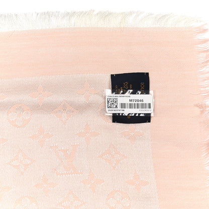 Louis Vuitton Silk Wool Monogram Denim Shawl Rose 2 of 5