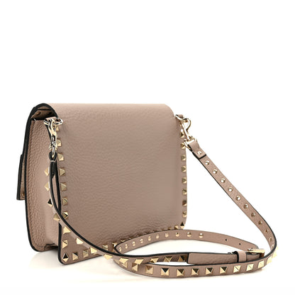 Valentino Garavani Pebbled Calfskin Rockstud Side Slip Crossbody  Poudre 3 of 9