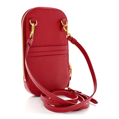 Prada Saffiano Triangle Phone Case Fuoco 3 of 12