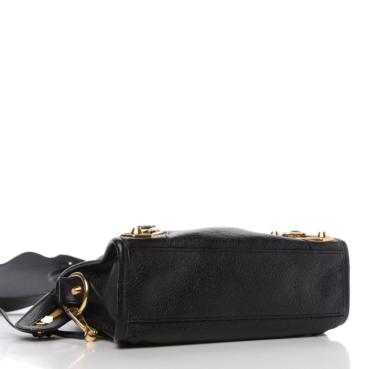 Chevre Gold Metallic Edge Hardware Mini City Black