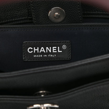 Chanel Calfskin Cerf Executive Shopper Tote Burgundy Black 5 of 9