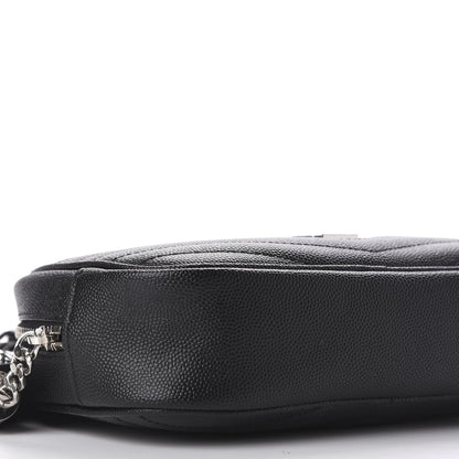 Saint Laurent Grain De Poudre Matelasse Monogram Mini Lou Camera Bag Black 6 of 11
