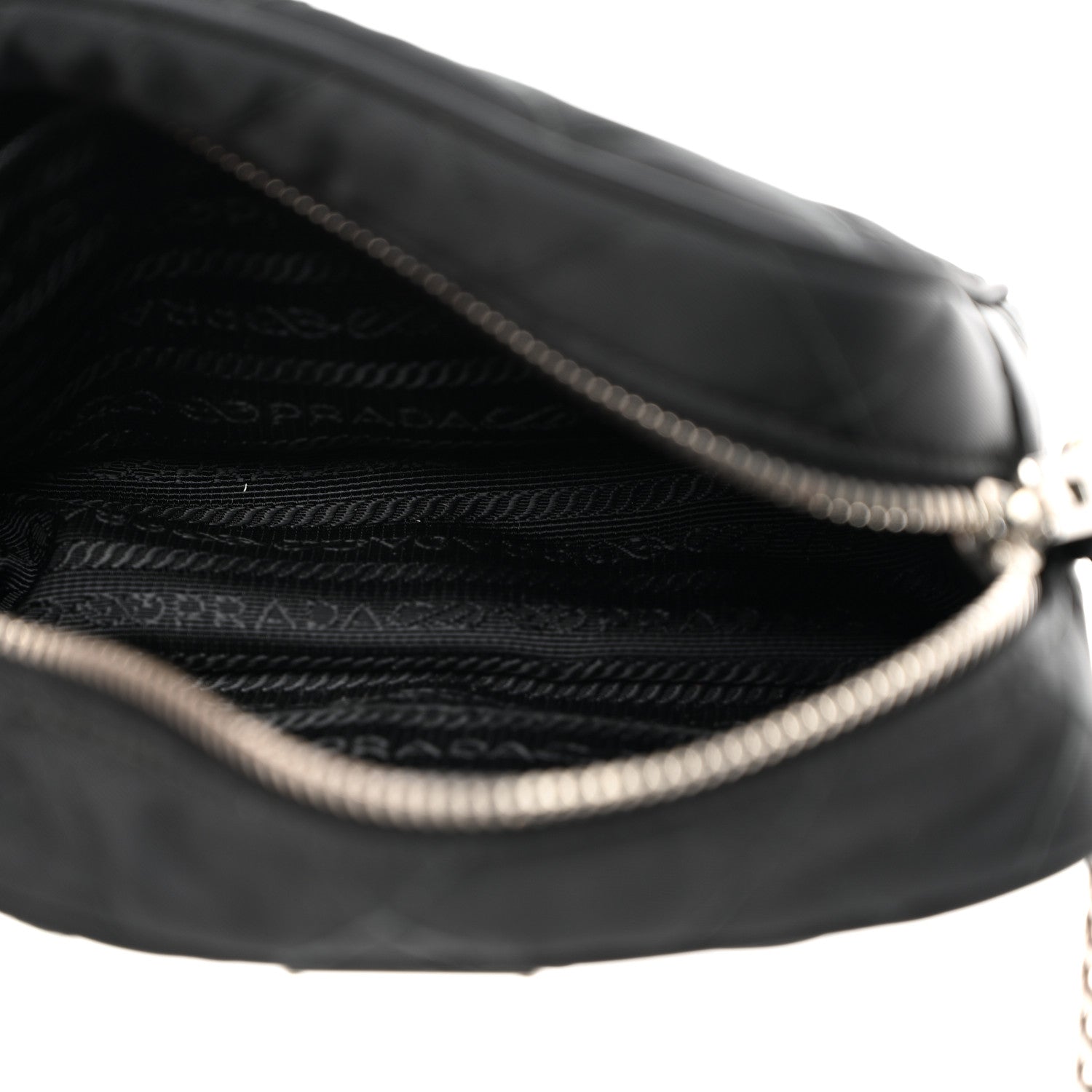 Prada Nylon Tessuto Impuntu Quilted Chain Crossbody Black 5 of 11