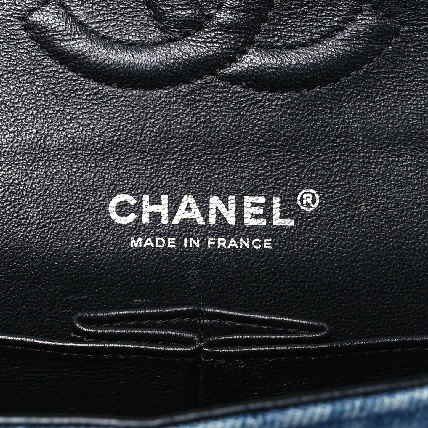 Denim Tweed Quilted Medium Double Flap Blue