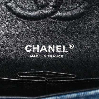 Chanel Denim Tweed Quilted Medium Double Flap Blue 6 of 9
