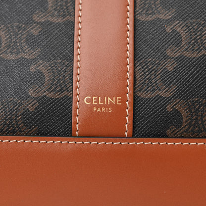 Celine Triomphe Canvas Calfskin Medium Bucket Bag Tan 13 of 15