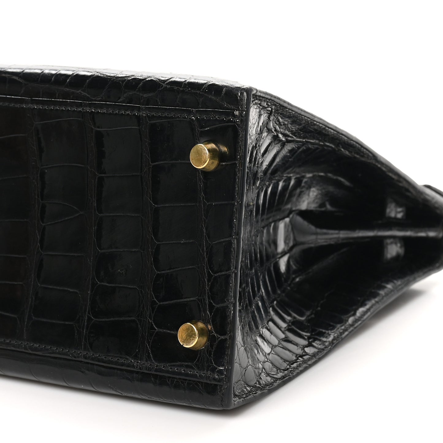 Shiny Alligator Kelly Sellier 32 Black