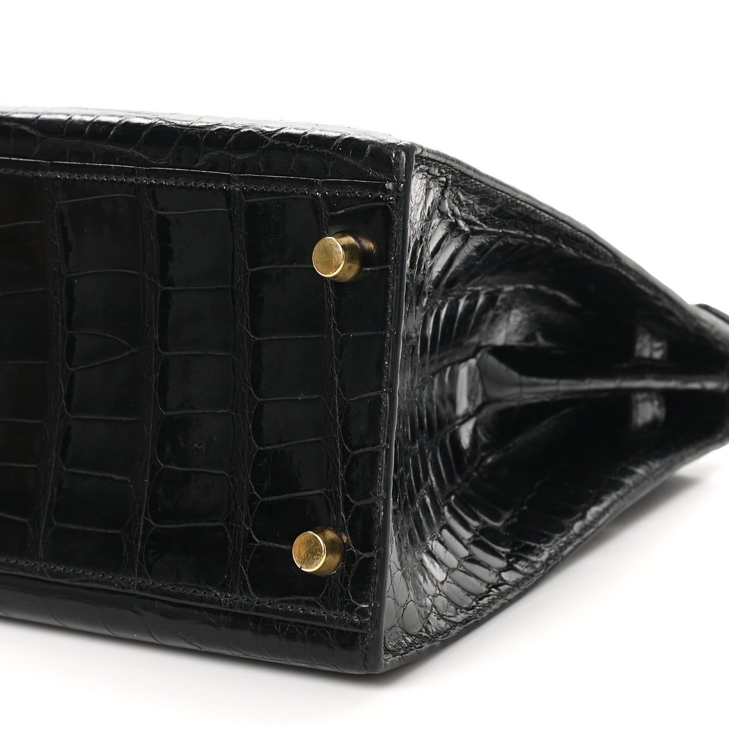 Hermes Shiny Alligator Kelly Sellier 32 Black 10 of 10