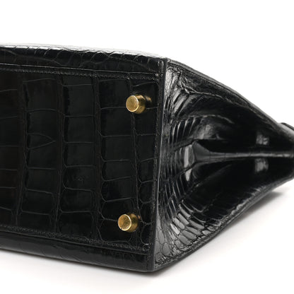 Hermes Shiny Alligator Kelly Sellier 32 Black 10 of 10