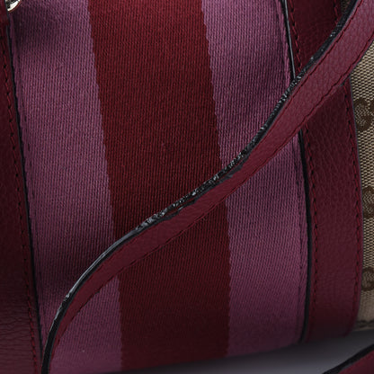 Gucci Monogram Cellarius Calfskin Vintage Web Small Boston Beige Ebony Soft Burgundy Peonia Flower Box Pink 14 of 14