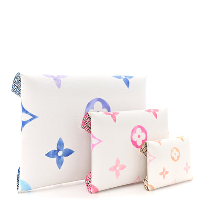 Louis Vuitton Monogram Giant By The Pool Kirigami Pochette Set Blue Rose Beige 3 of 9