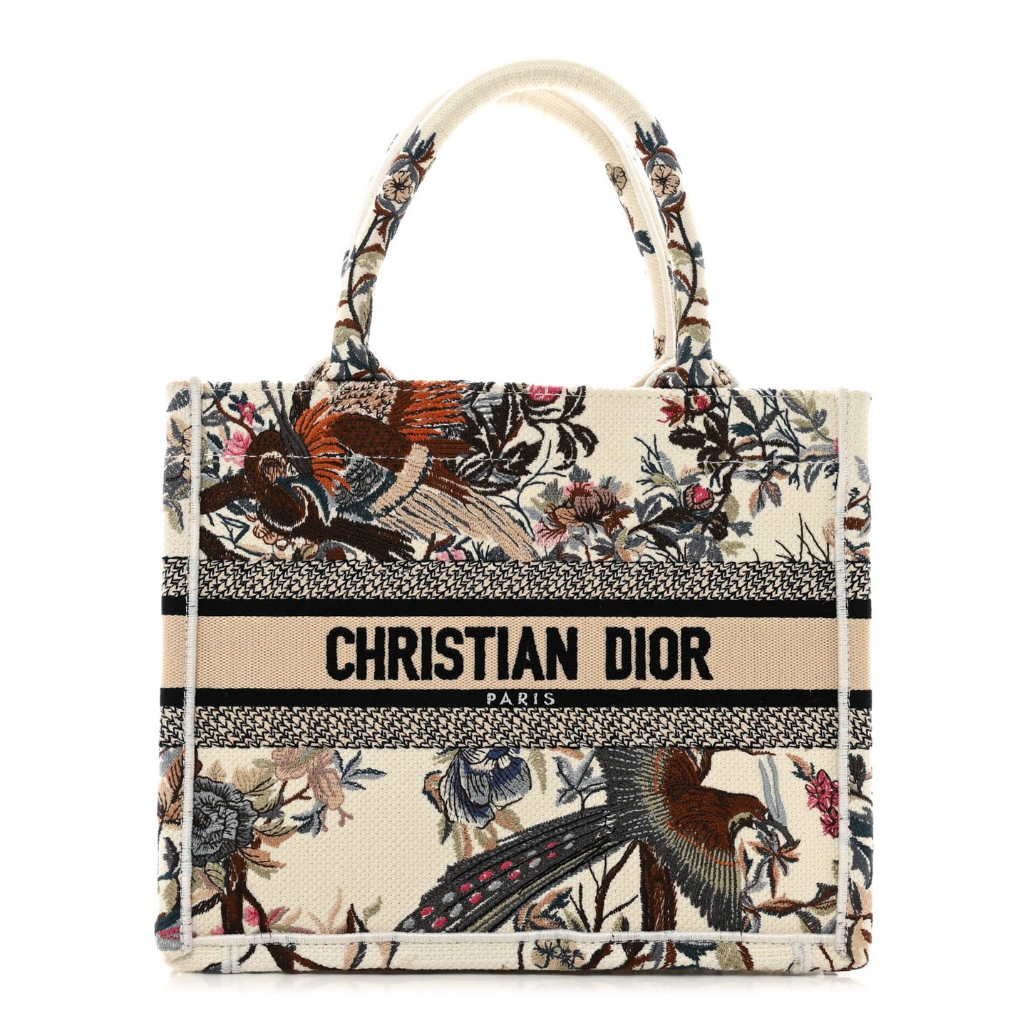 Canvas Jardin Botanique Embroidered Small Book Tote Multicolor