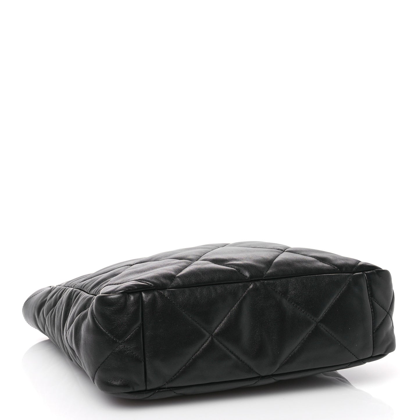 Lambskin Quilted Chanel 19 Shopping Bag Black