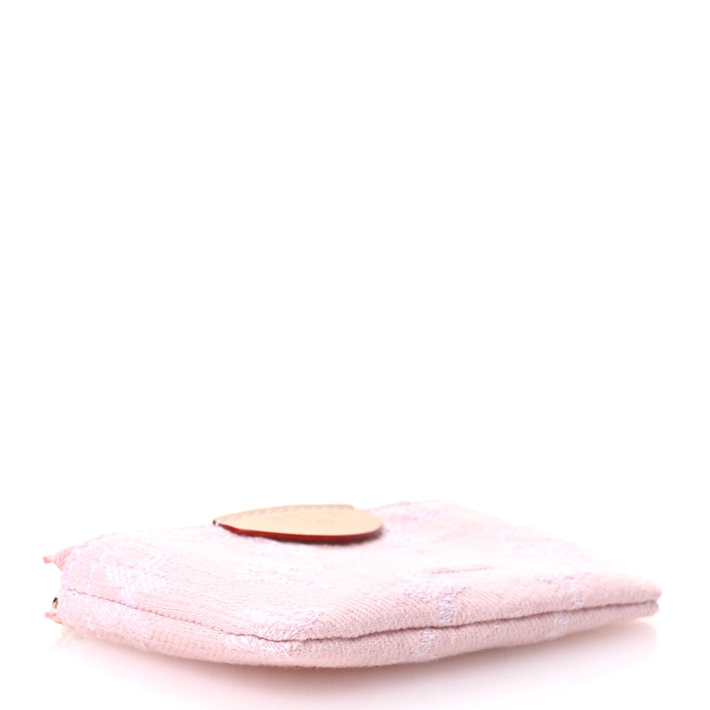 Monogram Denim Key Pouch Washed Pink