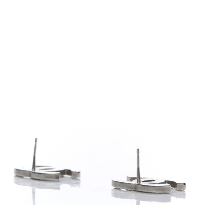 Chanel Baguette Crystal CC Earrings Silver 3 of 5