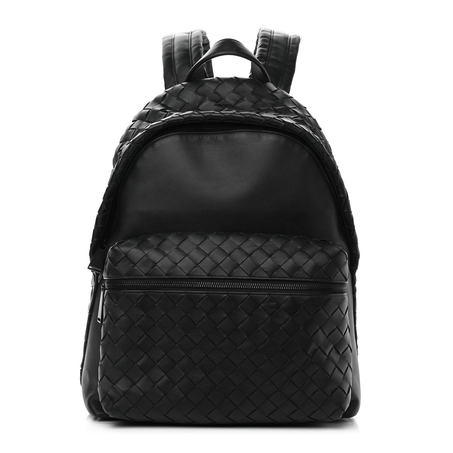 Smooth Calfskin Intrecciato Backpack Black