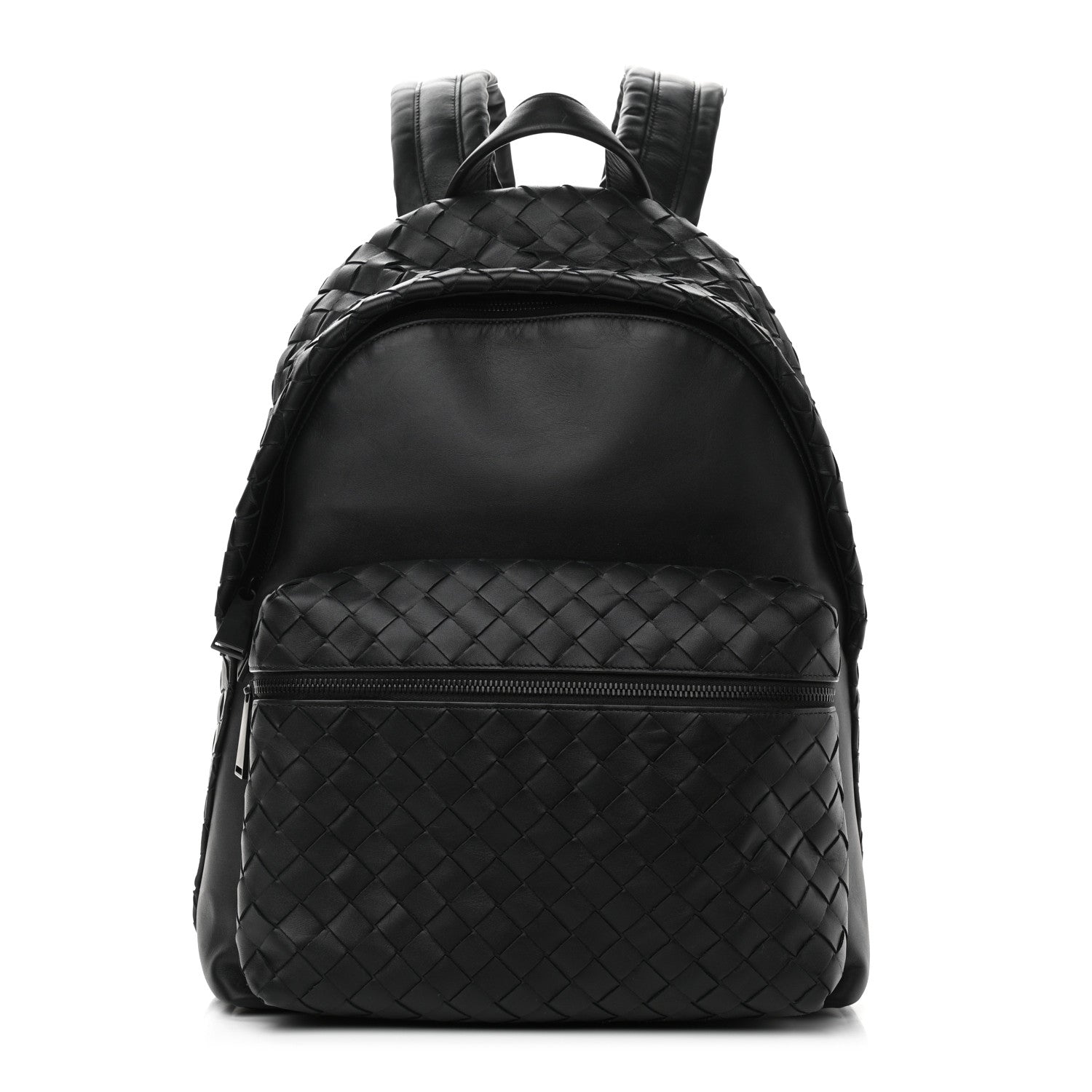 Bottega Veneta Smooth Calfskin Intrecciato Backpack Black 1 of 9