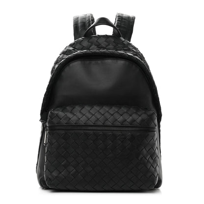 Bottega Veneta Smooth Calfskin Intrecciato Backpack Black 1 of 9