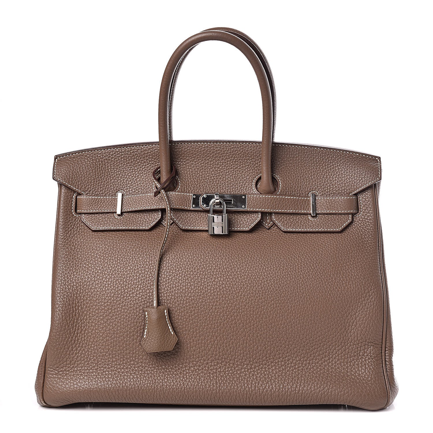 Hermes Taurillon Clemence Birkin 35 Etoupe 1 of 12