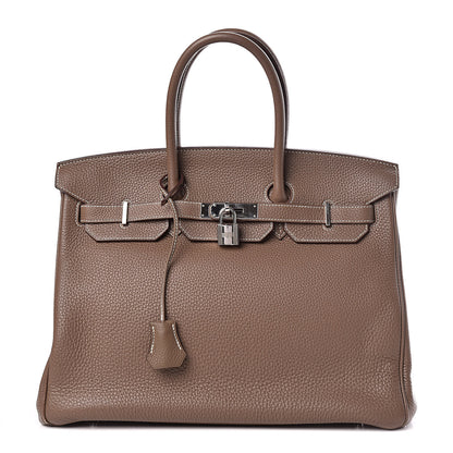 Hermes Taurillon Clemence Birkin 35 Etoupe 1 of 12
