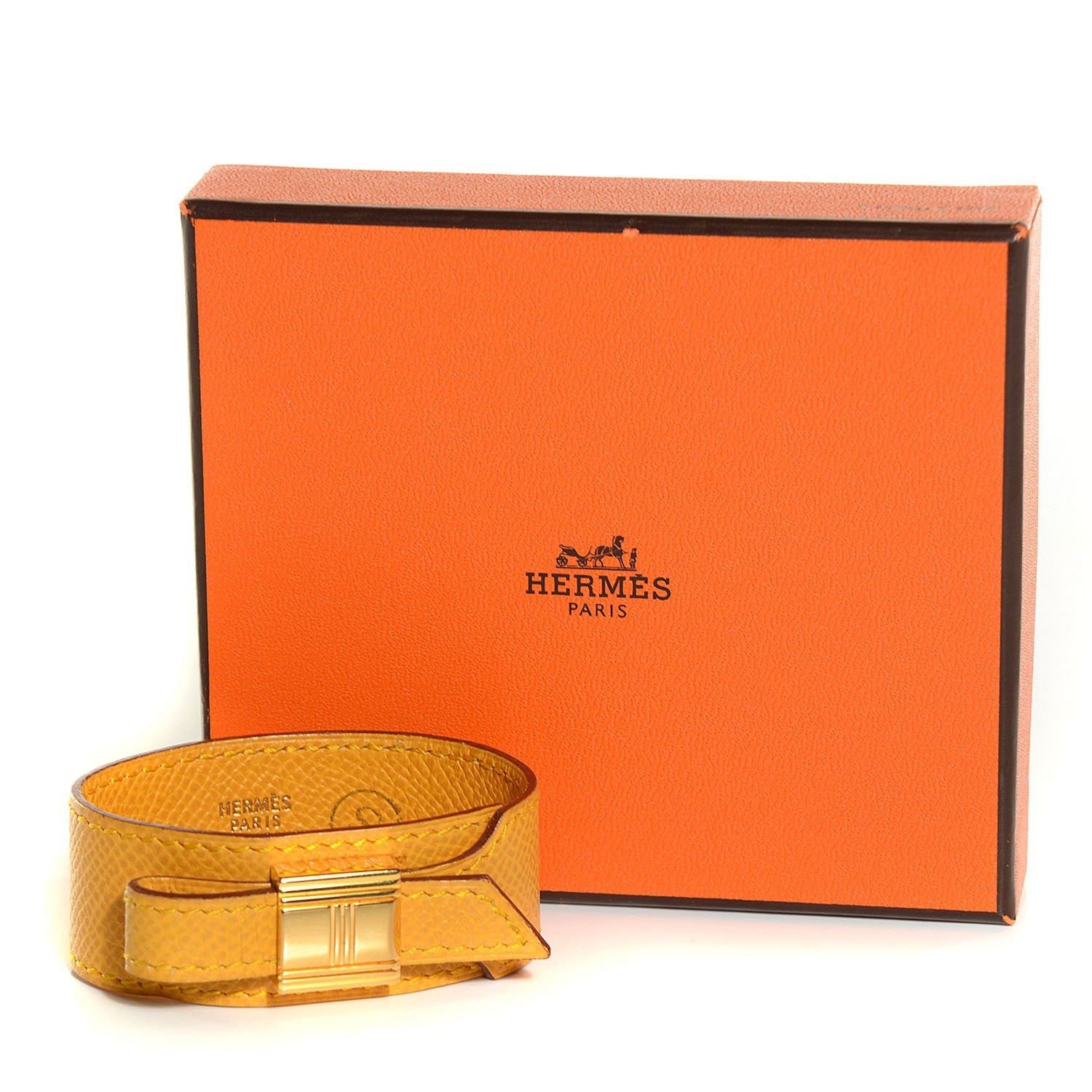 Hermes Courchevel Kelly Cadena Bracelet Jaune 4 of 7