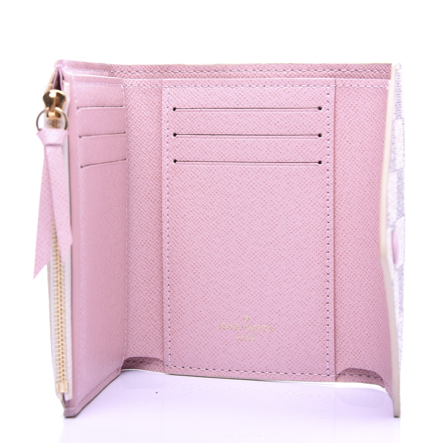 Louis Vuitton Damier Azur Victorine Wallet Rose Ballerine 5 of 8