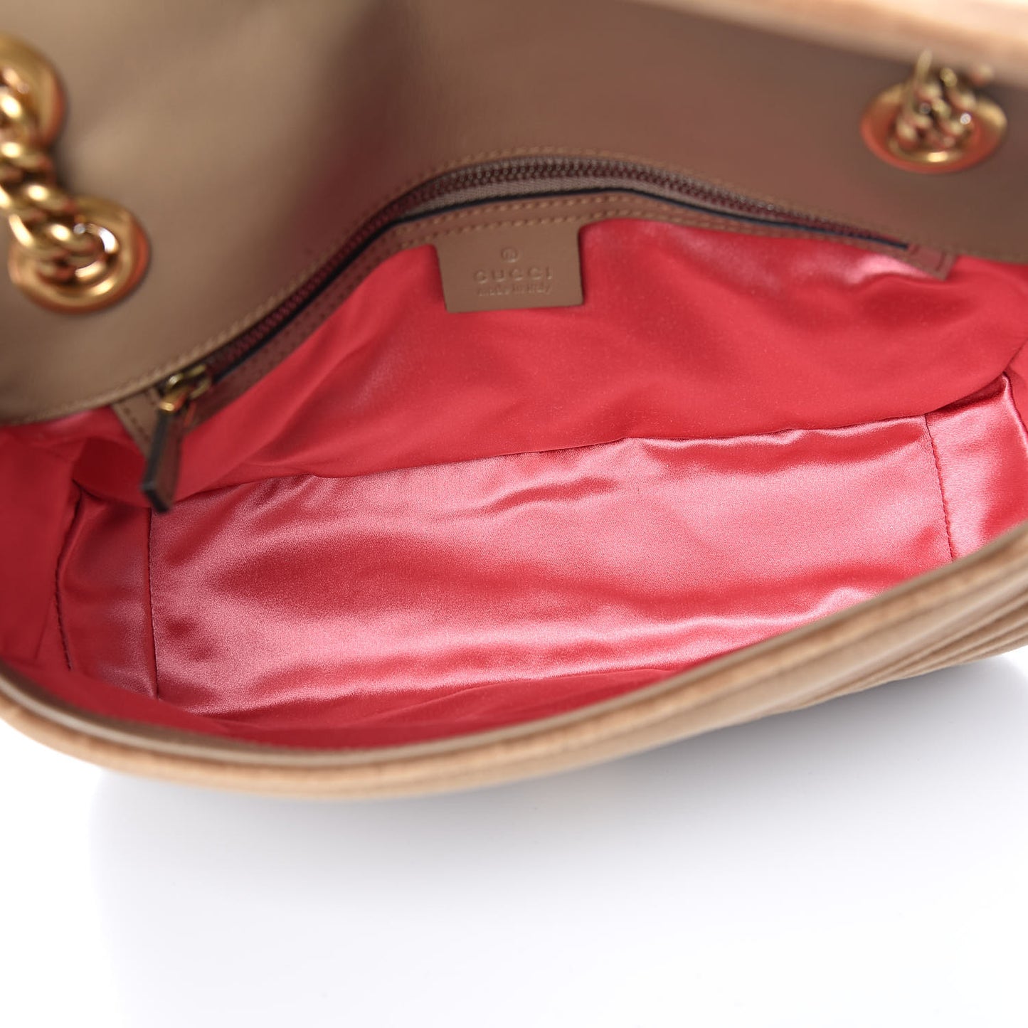 Velvet Matelasse Small GG Marmont Shoulder Bag Taupe