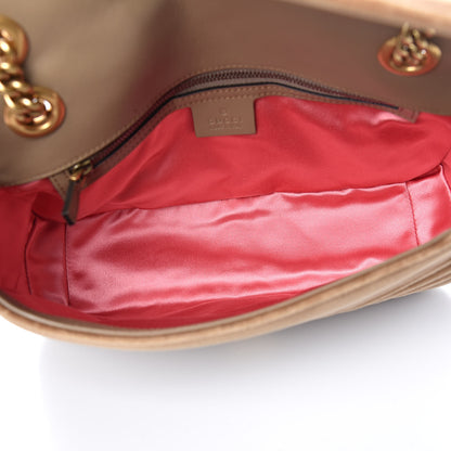 Gucci Velvet Matelasse Small GG Marmont Shoulder Bag Taupe 5 of 10
