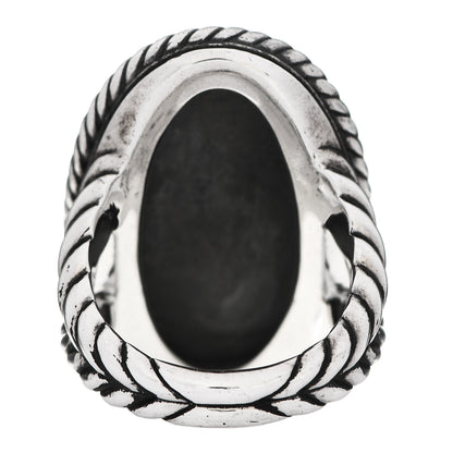 David Yurman Sterling Silver Diamond Cable Coil Ring 54 7 4 of 5