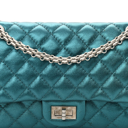 Chanel Metallic Calfskin 2.55 Reissue 225 Flap Turquoise 7 of 10
