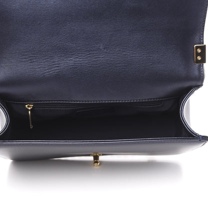 Chanel Lambskin Embossed New Medium Boy Cube Flap Navy 5 of 11