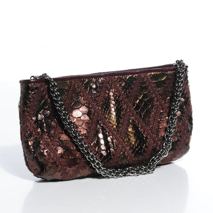 Chanel Python Crochet Soft and Chain Pochette Bronze 3 of 7