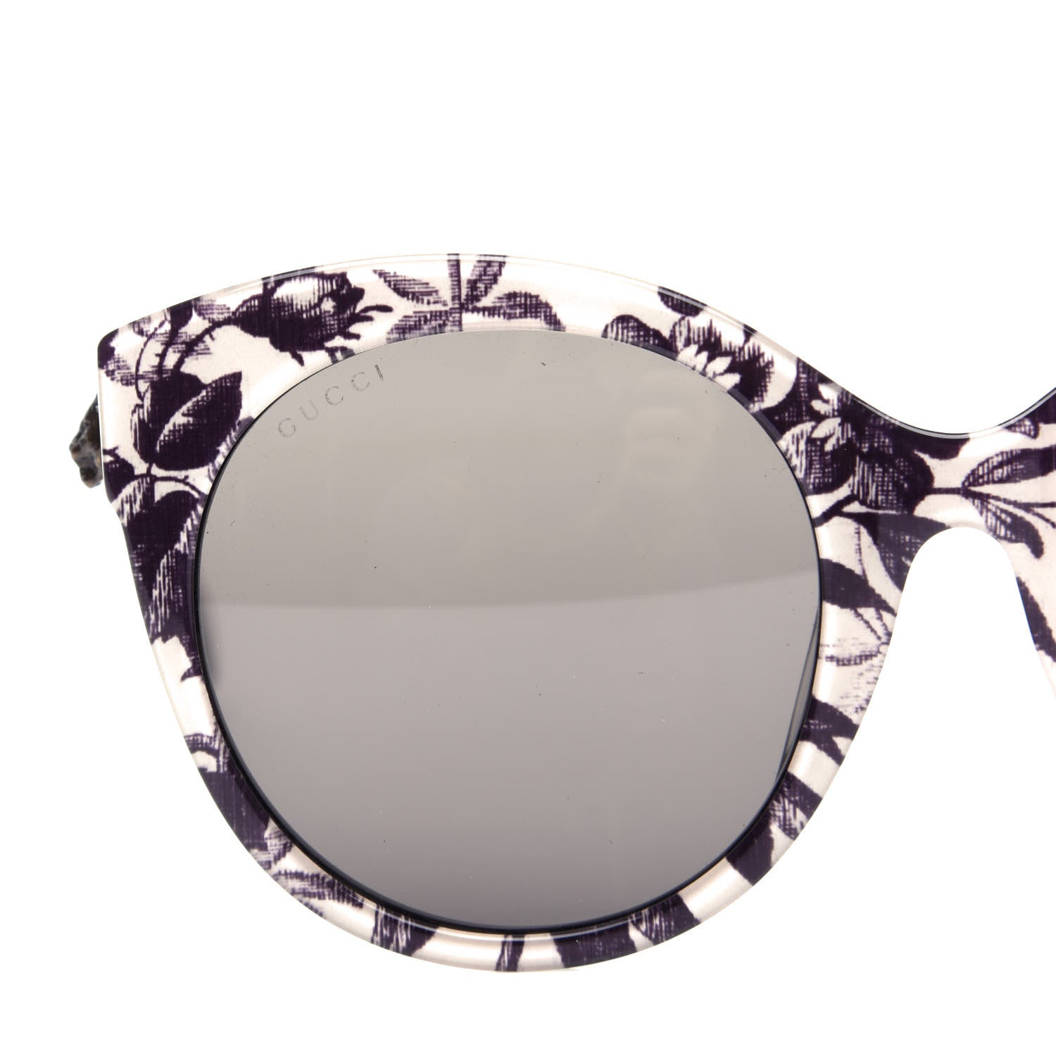 Gucci Acetate Floral Round GG Sunglasses GG0028SA White 7 of 8