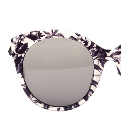Gucci Acetate Floral Round GG Sunglasses GG0028SA White 7 of 8