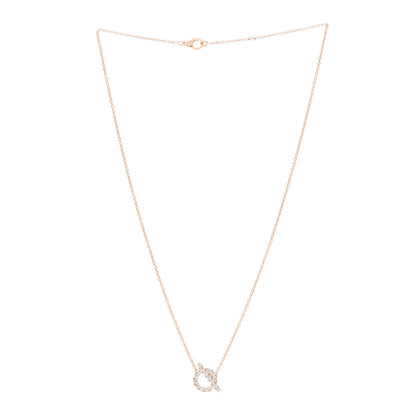 Hermes 18K Rose Gold Diamond Finesse Pendant Necklace 3 of 5