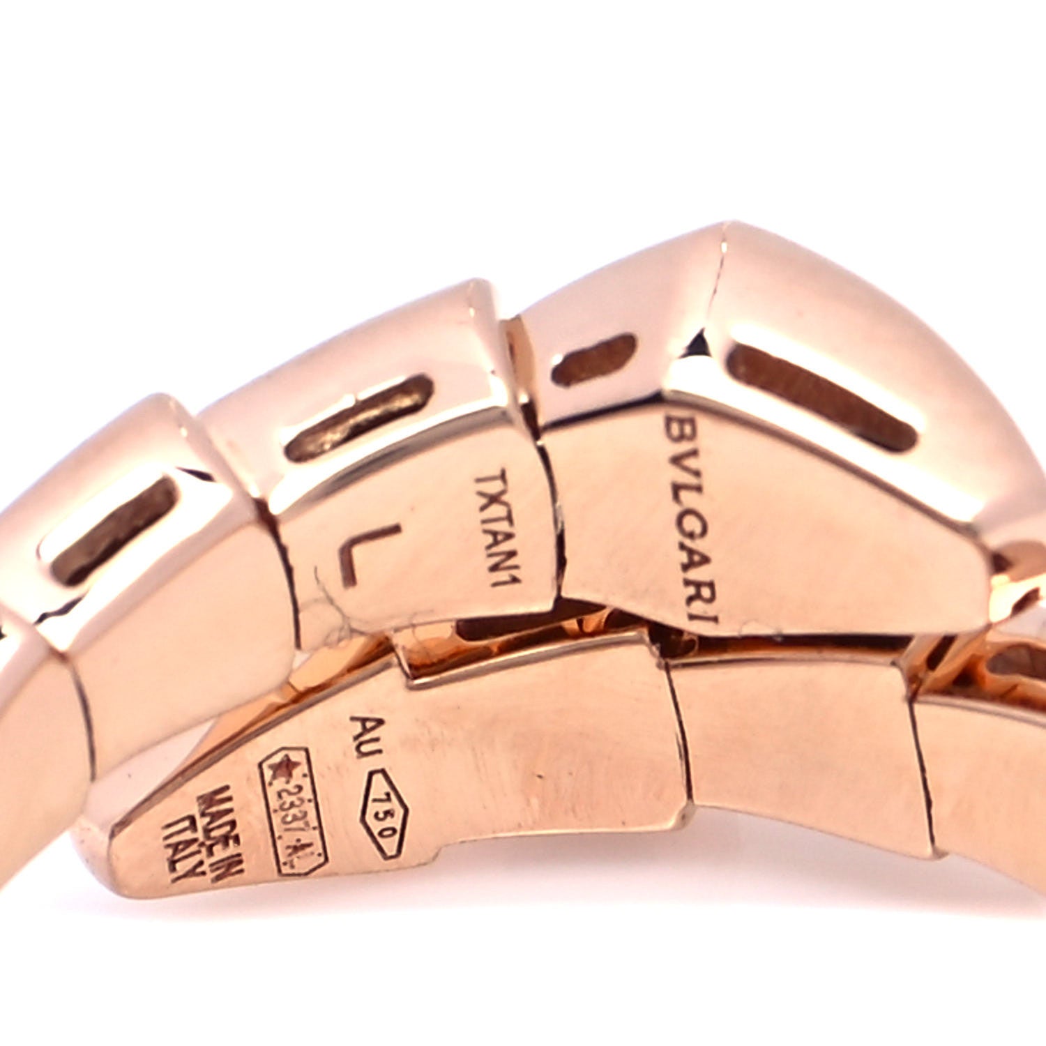 Bulgari 18K Rose Gold Diamond Serpenti Viper Pave Ring L 4 of 5