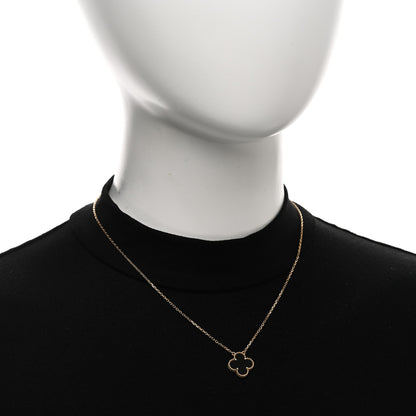 Van Cleef & Arpels 18K Yellow Gold Black Onyx Vintage Alhambra Pendant Necklace 2 of 5