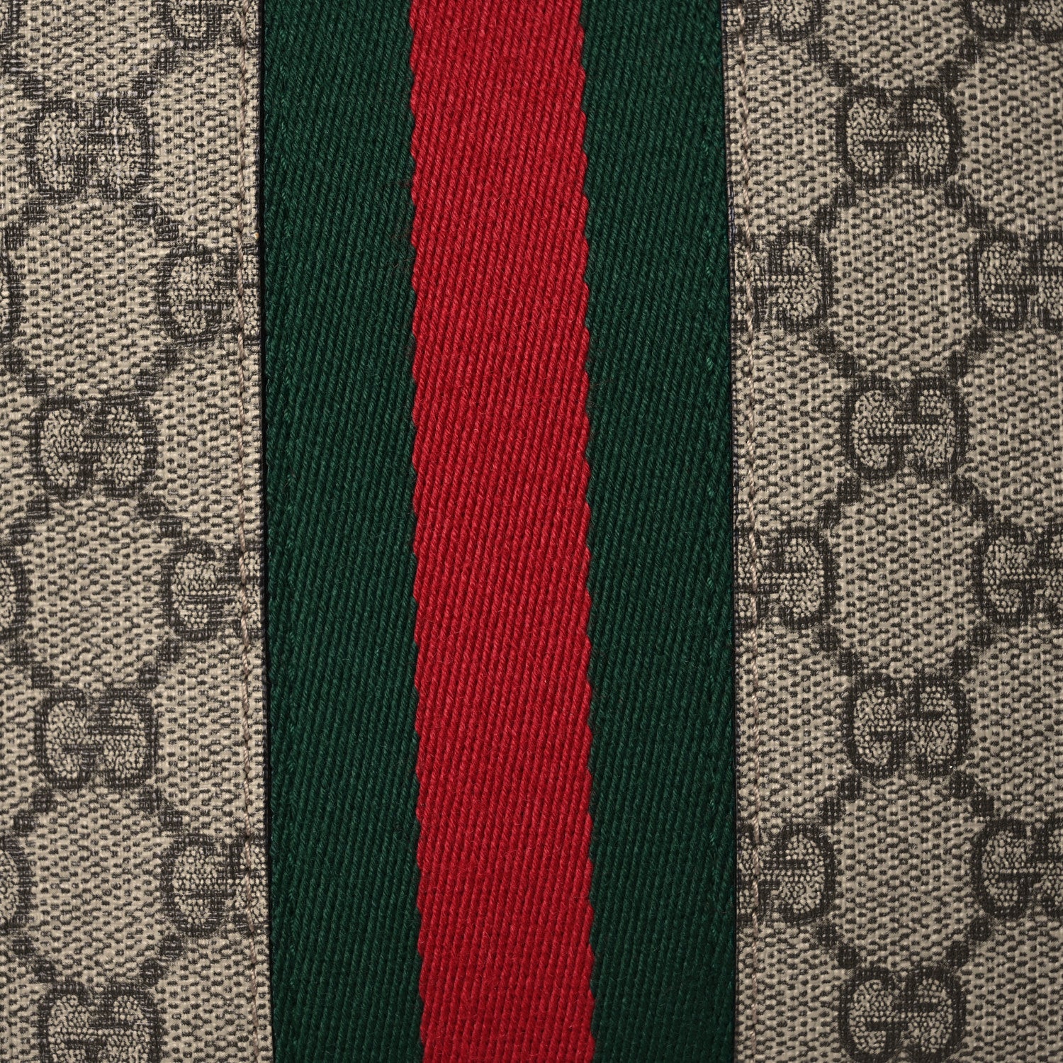 Gucci GG Supreme Monogram Textured Dollar Calfskin Web Small Ophidia Dome Shoulder Bag Beige Ebony New Acero 8 of 13