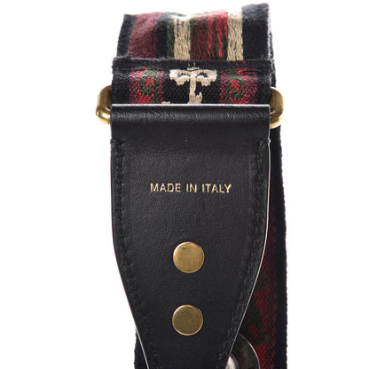 Christian Dior Canvas Embroidered Studded Bohemian Shoulder Strap Red 3 of 5