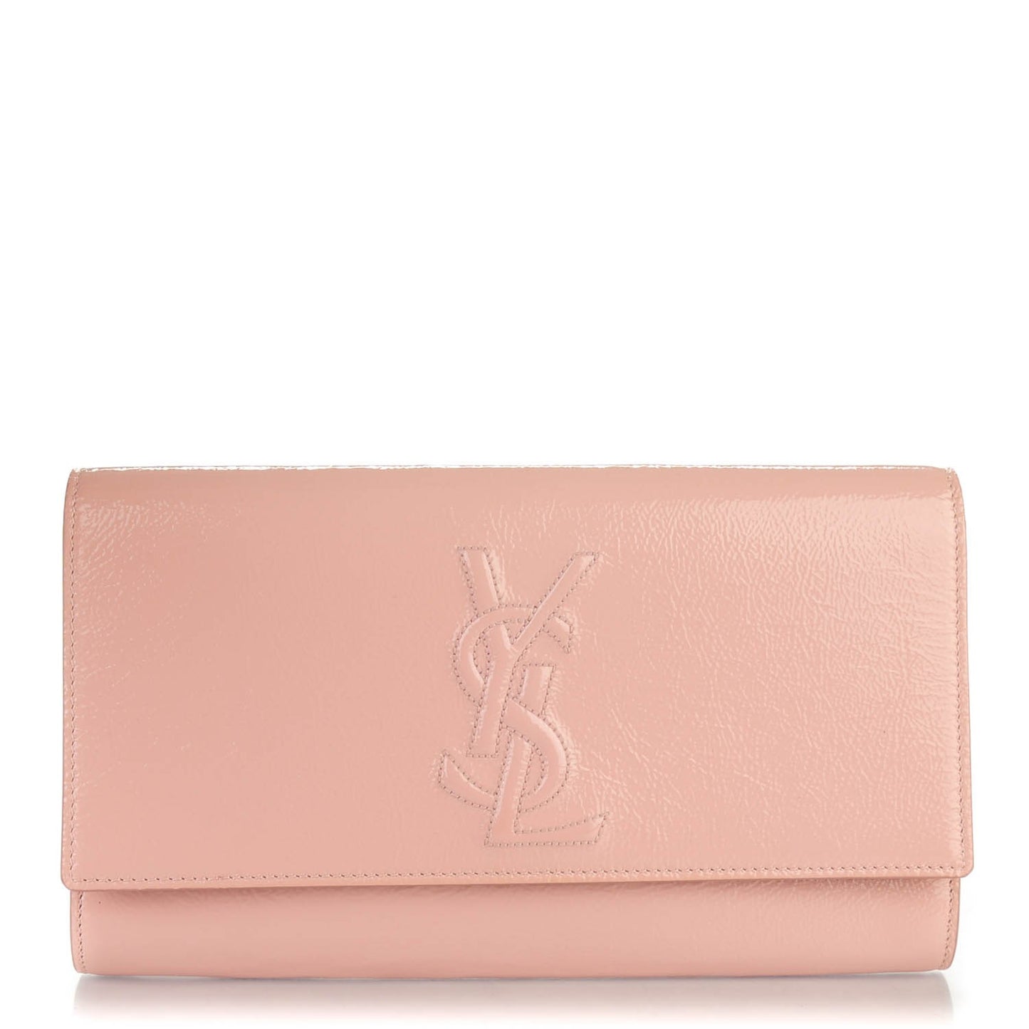 Textured Patent Large Belle De Jour Clutch Dragee