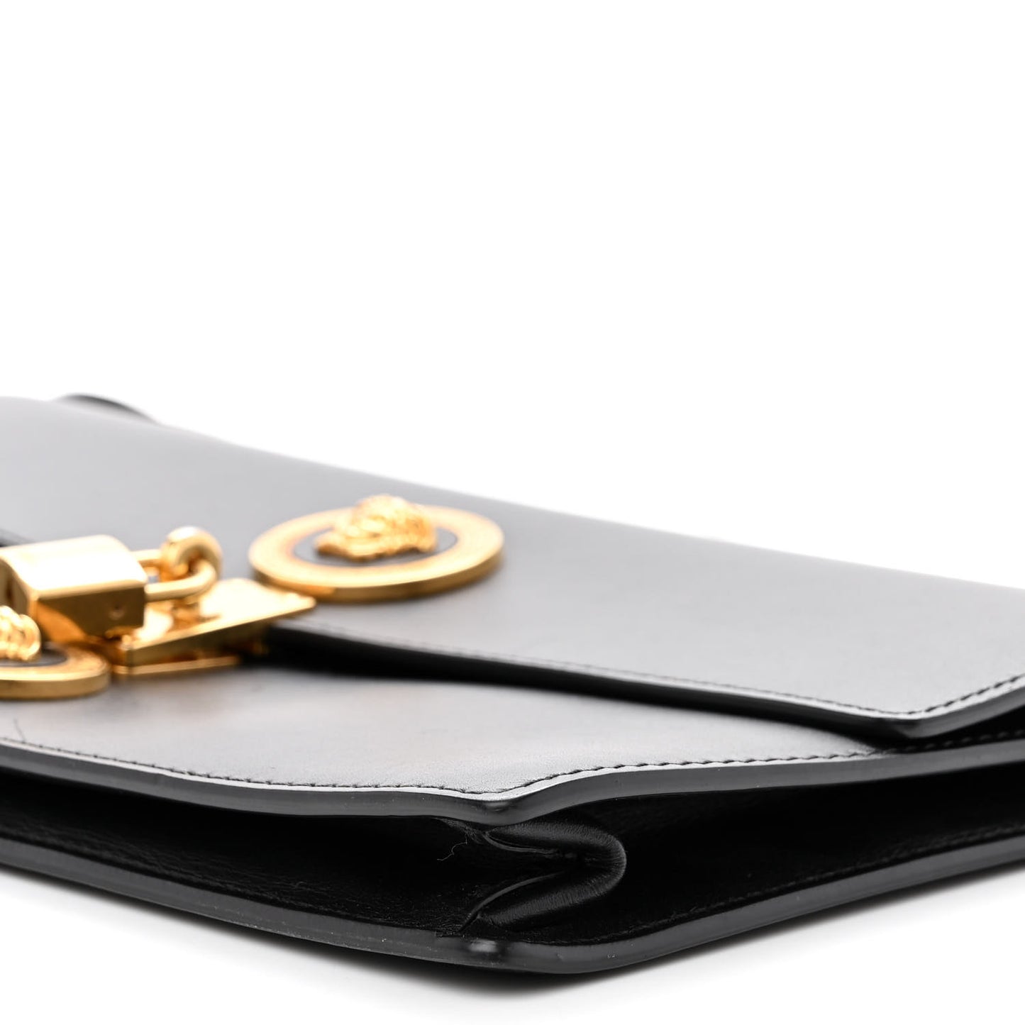 Nappa Medusa Chain Clutch Black