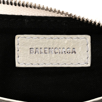 Balenciaga Extra Supple Calfskin Crocodile Embossed Le Cagole Mini Purse With Chain White 6 of 11