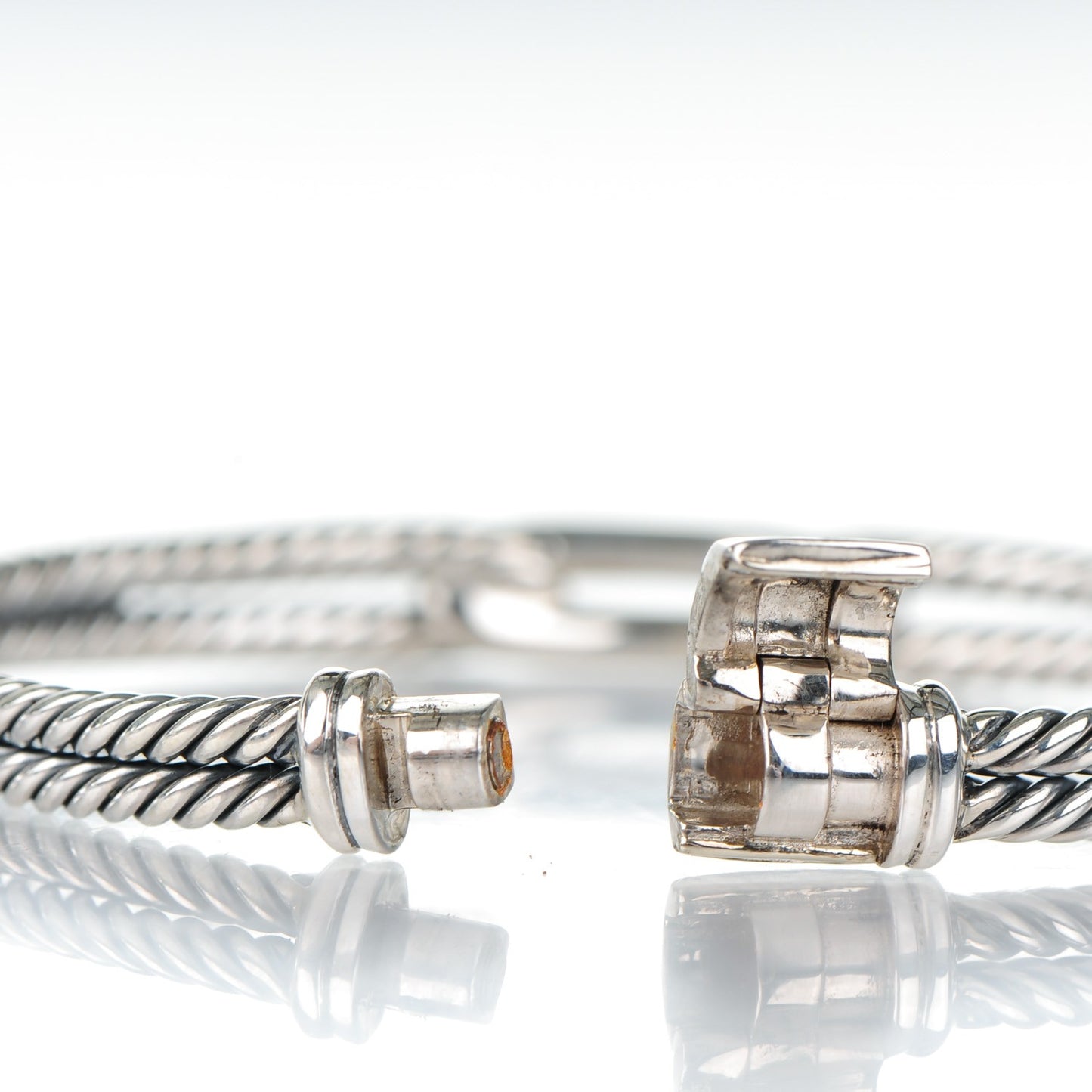 Sterling Silver Black Diamond 7mm Petite Mini Loop Bracelet