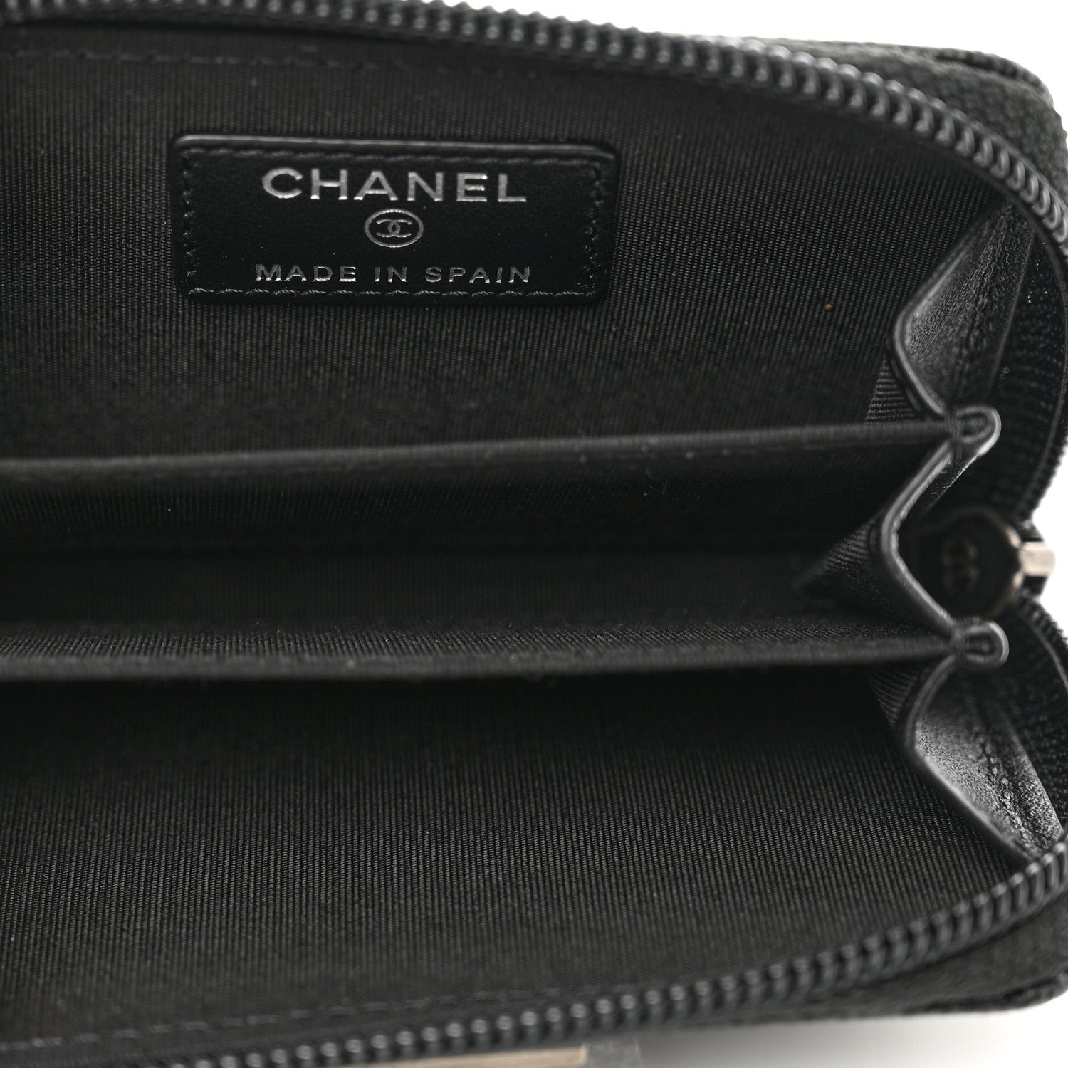 Chanel Caviar Quilted Boy Zip Around Coin Purse Wallet Black 5 of 8